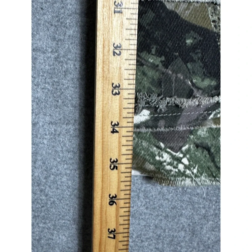 Stacked Camo Cargo Pants Mens 30x35 Green Distressed Flare